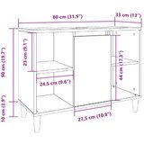 vidaXL Kupaonski ormarić boja betona 80x33x60 cm od konstruiranog drva | shoptok.hr