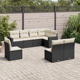 8-dijelni set vrtnih sofa od poliratana s jastucima crni | shoptok.hr