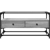 vidaXL TV omarica s stekleno ploščo siva sonoma 98x35x51 cm inž. les | Shoptok.si