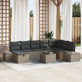 vidaXL 9-dijelni set dvorišnih sofa s jastučićima siva poli ratan | shoptok.hr