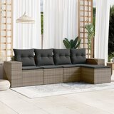 Maison Chic Seti vrtnega pohištva - Vrtna garnitura - Vrtni pohištvo set 5-delna z blazinami siv poli ratan, (21818015) | Shoptok.si