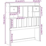  Uzglavlje sa spremištem voštano smeđe 75 cm od masivne borovine | shoptok.hr