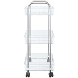 vidaXL Voziček za shranjevanje 3-nadstropna prozoren 37x28x68 cm akril | Shoptok.si