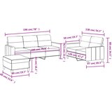  3-dijelni set sofa s jastucima svjetložuti od tkanine | shoptok.hr