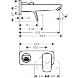 Hansgrohe podometna enoročna armatura za umivalnik na dve odprtini LOGIS (71220000) | Shoptok.si