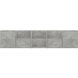 vidaXL Kotna omarica betonsko siva 200x40x45 cm iverna plošča | Shoptok.si