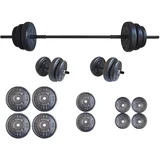 Set tegova Platinum sa šipkom, 55 kg, Crni