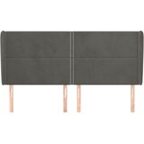  Uzglavlje s ušima tamnosivo 163x23x118/128 cm baršunasto | shoptok.hr