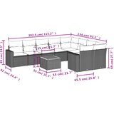  10-dijelni set vrtnih sofa s jastucima bež od poliratana | shoptok.hr