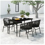  5-dijelni vrtni blagovaonski set crni | shoptok.hr
