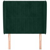  Uzglavlje s ušima tamnozeleno 103x23x118/128 cm baršunasto | shoptok.hr