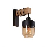Brilagi Zidna svetiljka WOOD GLASS 1xE27/60W/230V borovina/crna/zadimljeno braon | Eponuda.com