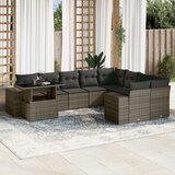 Maison Chic Seti vrtnega pohištva - Vrtna garnitura - Vrtni pohištvo set 10-delna z blazinami siv poli ratan, (21812116) | Shoptok.si