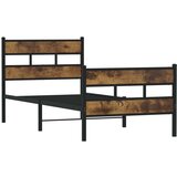 Metalni Kovinski posteljni okvir brez vzmetnice dimljen hrast 107x203cm | Shoptok.si