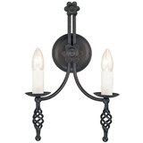 Elstead Lighting Elstead Belfry Stenska svetilka s svečo, 2 žarnici, črna, E14, (22099358) | Shoptok.si