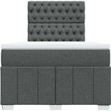 vidaXL Box spring postelja z vzmetnico temno siva 120x190 cm blago | Shoptok.si