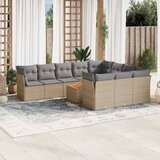 vidaXL 11-dijelni set vrtnih sofa od poliratana s jastucima bež | shoptok.hr