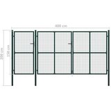  Vrtna vrata jeklena 400x150 cm zelena | Shoptok.si