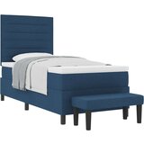  Postelja z vzmetnico in klopjo Modra 90x190 cm Tkanina, (22083836) | Shoptok.si