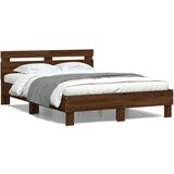  Okvir kreveta s uzglavljem LED smeđa boja hrasta 135 x 190 cm | Eponuda.ba