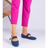 D/CEO marka niezdefiniowana Navy blue ballet flats adorned with a crystal buckle Demetra | shoptok.hr