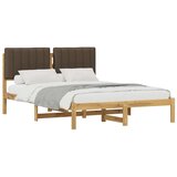  Krevetni okvir s tapiciranim uzglavljem Bijelo isprana i taupe - Bijelo isprana i taupe 160 x 200 cm | shoptok.hr