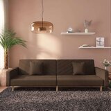  Dvosjed na razvlačenje s dva jastuka smeđi od tkanine | shoptok.hr