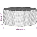 Vanjski stol za kavu Sivi Ø 68 x 30 cm poliratan | shoptok.hr