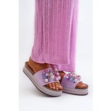 Kesi Women's platform slippers with S.Barski Purple embellishments Cene