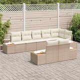  Sjedeća garnitura za vrt 8 pcs Bež i krema Poliratana | shoptok.hr