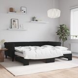 vidaXL Izvlečna dnevna postelja z vzmetnicami črna 90x200 cm žamet Cene