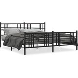 Furnova Kovinski posteljni okvir z vzglavjem in vznožjem črn 200x200 cm, (21942327) | Shoptok.si