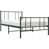 Metalni okvir kreveta uzglavlje i podnožje crni 100x190 cm | shoptok.hr