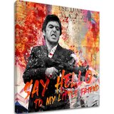 Scarface slikarstvo na platnu Pozdravi mojega malega prijatelja 50x50 cm | Shoptok.si