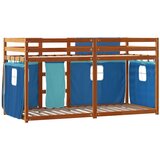 Krevet na kat sa zavjesama plavi 90 x 200 cm od borovine | Eponuda.ba