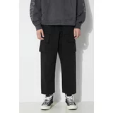 Rick Owens Pamučne hlače Woven Pants Creatch Cargo Cropped Drawstring boja: crna, ravni kroj, DU01D1371.CB.09