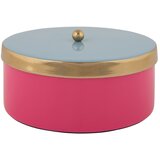 PT LIVING Rožnata dekorativna kovinska škatla za shranjevanje ø 16x6 cm Double Funky – u