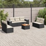  8-dijelni set vrtnih sofa od poliratana s jastucima crni | shoptok.hr