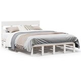 Maison Chic Posteljni okvir - Dvoposteljna postelja - Zakonska postelja brez vzmetnice bel 135x190 cm trdna borovina-J11263, (21773219) | Shoptok.si