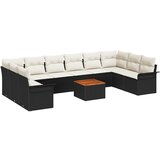 vidaXL set od 11 komada vrtne sofe s jastučićima Crna Poli ratan Acacia | shoptok.hr