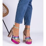Gemre Multicolored massive block heel sandals Veransa | ePonuda.com