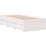vidaXL Krevet s regalom za knjige bez madraca bijeli 90x190cm borovina | shoptok.hr