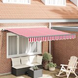 vidaXL Ročna retractibilna tenda rdeče in bele črte 350x250 cm Cene