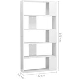 Ormarić za knjige / sobna pregrada sjajni bijeli 80x24x159 cm | shoptok.hr