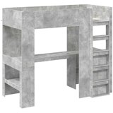  Postelja na podstrešju z mizo Betonsko siva 75 x 190 cm, (5000137009) | Shoptok.si