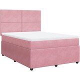  Krevet s oprugama i madracem ružičasti 140x190 cm baršunasti | shoptok.hr