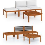 Maison Chic Seti vrtnega pohištva - Vrtna garnitura - Vrtni pohištvo set 4-delna z blazinami krem akacijev les, (21817076) | Shoptok.si