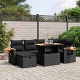 7-dijelni set vrtnih sofa od poliratana s jastucima crni | shoptok.hr