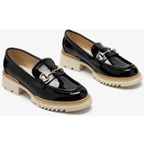 Resti Black lacquered women's moccasins with chain Soterra - Footwear | ePonuda.com