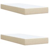  Krevet s oprugama i madracem krem 200 x 200 cm od tkanine | shoptok.hr